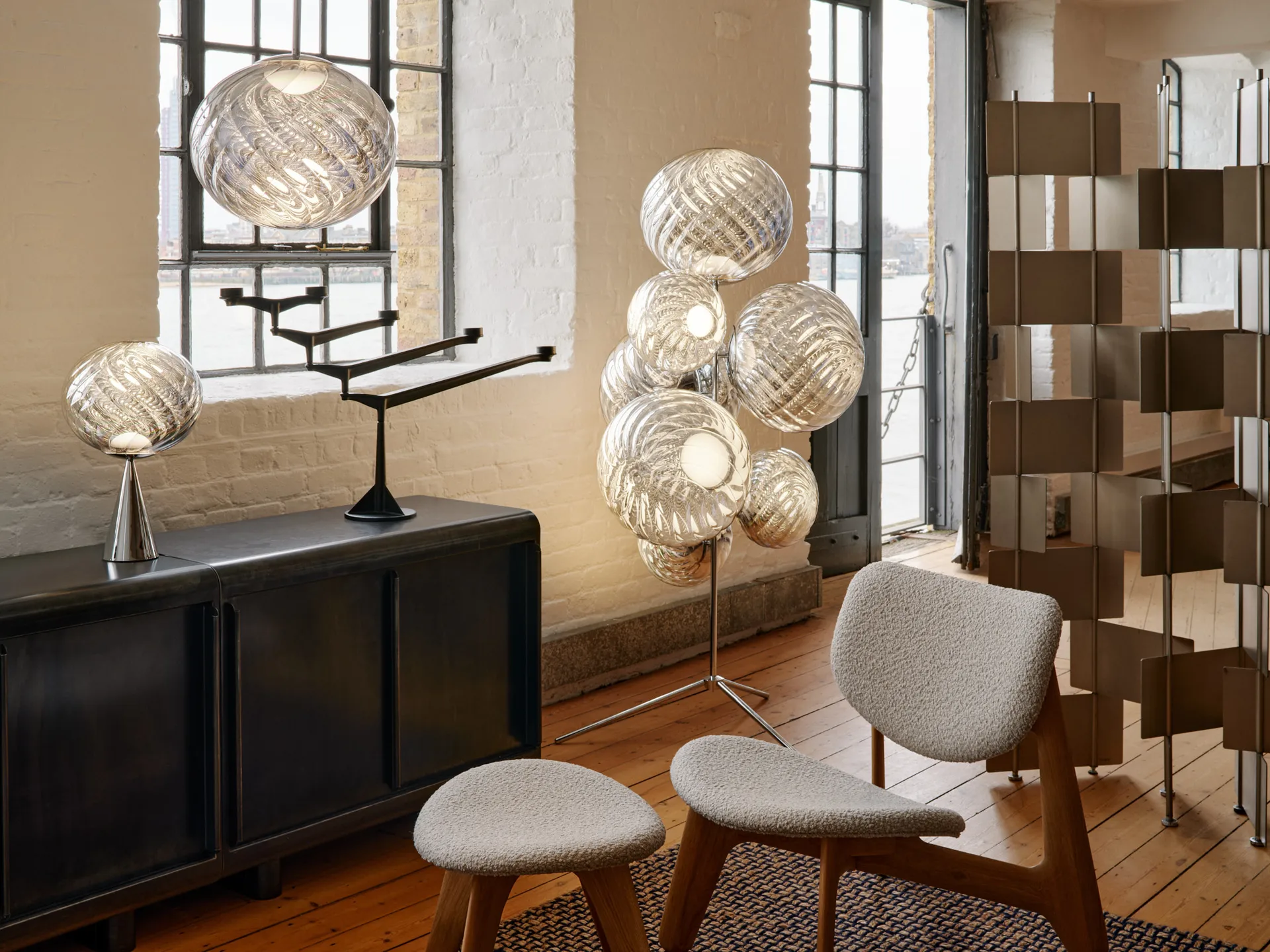 Whirl candeeiro suspenso Ø30 cm, Prateado Tom Dixon