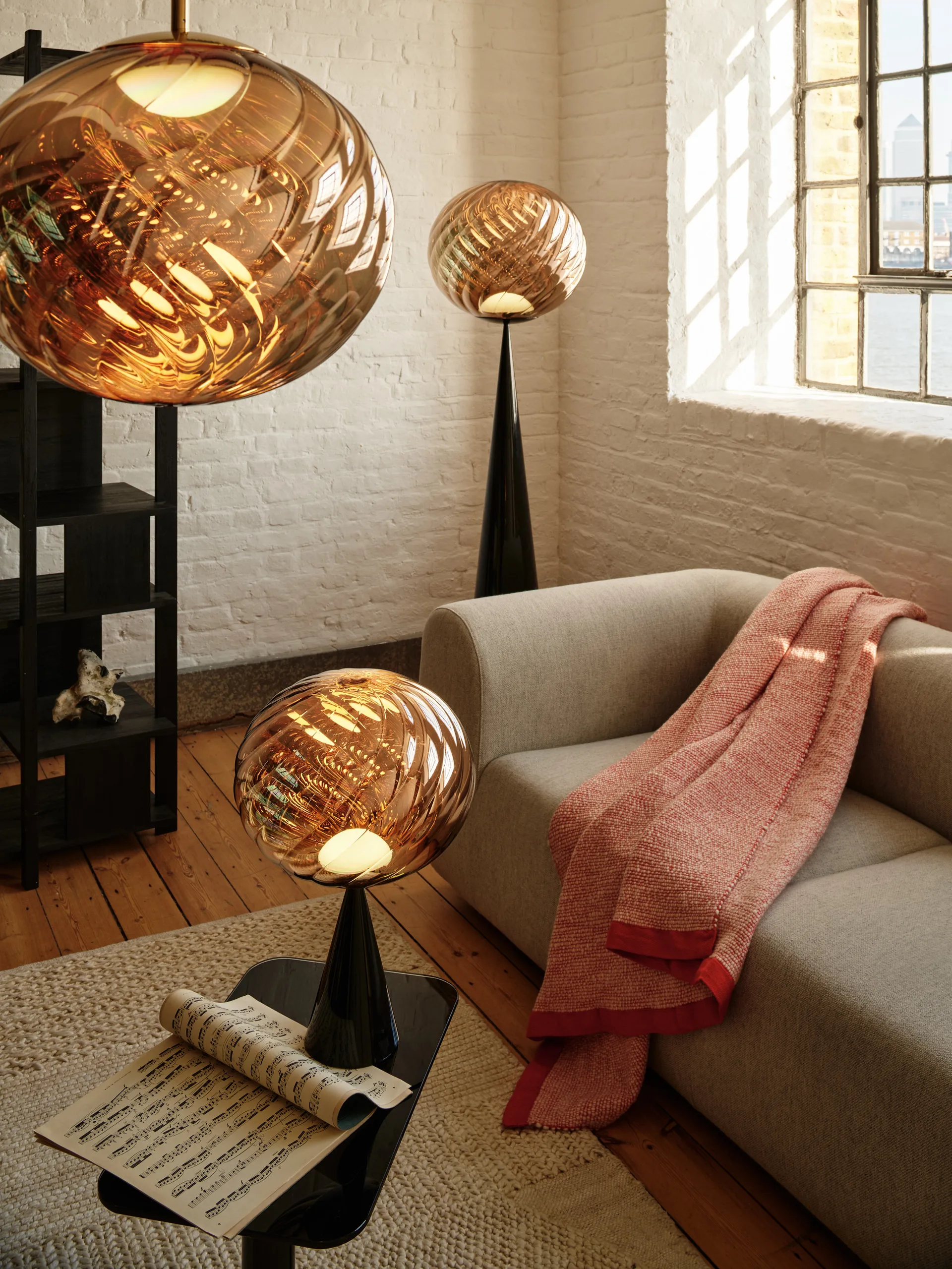 Whirl candeeiro suspenso Ø45 cm, Dourado Tom Dixon