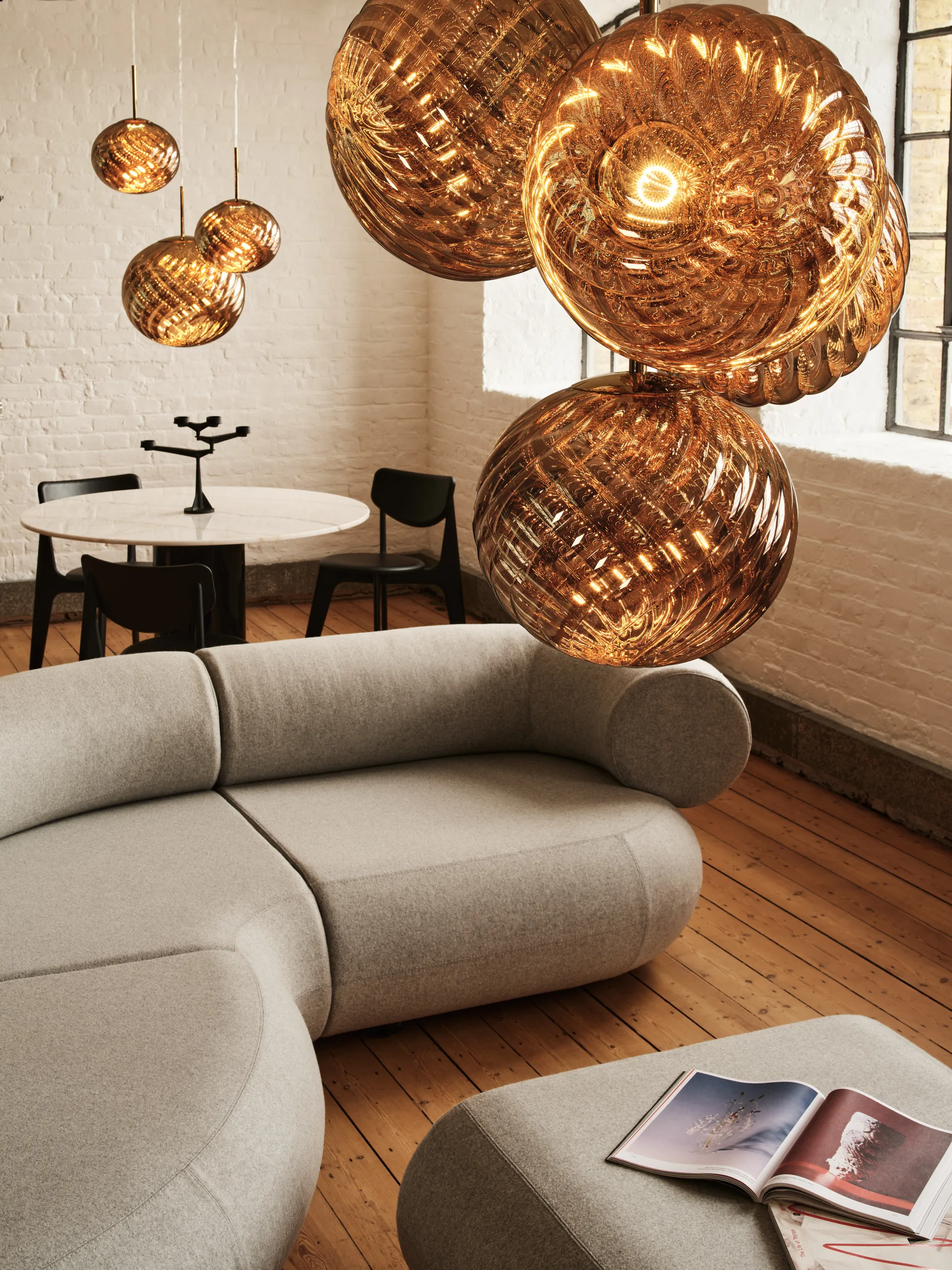Whirl candeeiro suspenso Ø45 cm, Dourado Tom Dixon