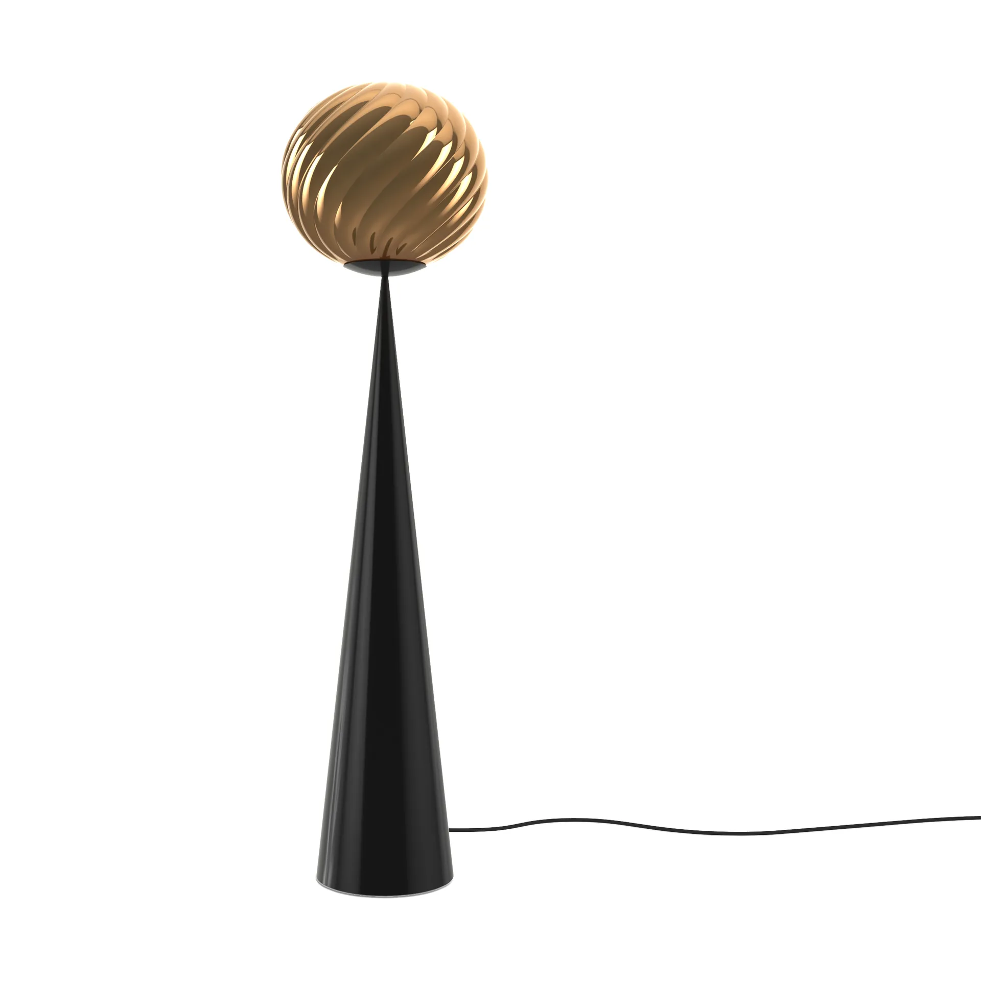 Whirl cone fat candeeiro de chão, Dourado-preto Tom Dixon