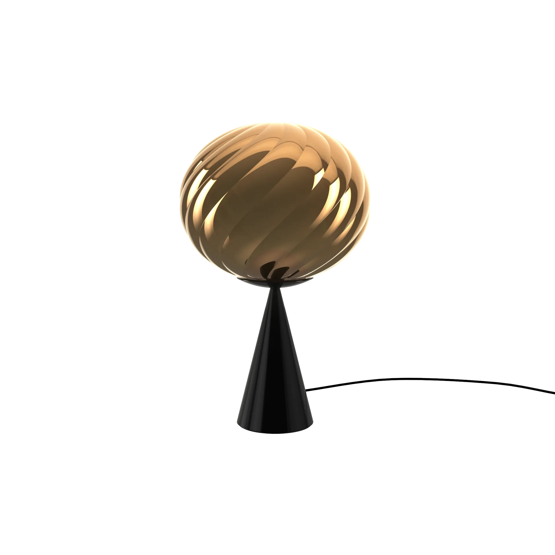 Whirl cone fat candeeiro de mesa, Dourado-preto Tom Dixon