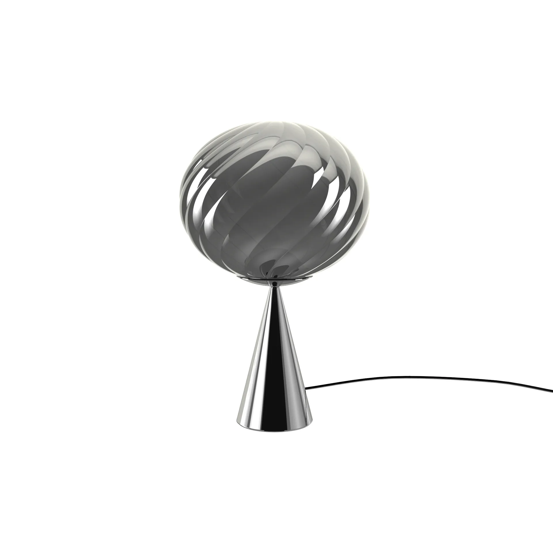 Whirl cone fat candeeiro de mesa, Prateado-preto Tom Dixon