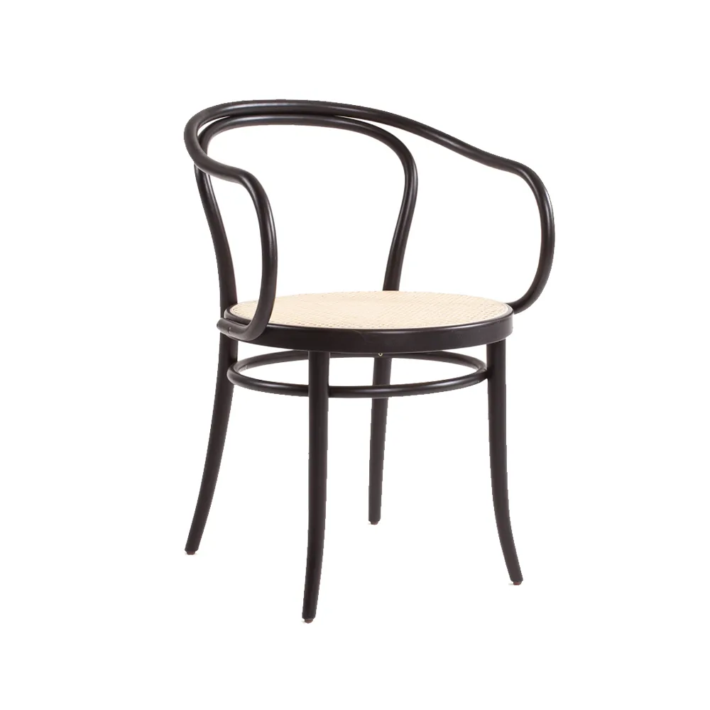 Ton no.30 poltrona assento rattan , Assento de rattan, pernas pretas B123 TON