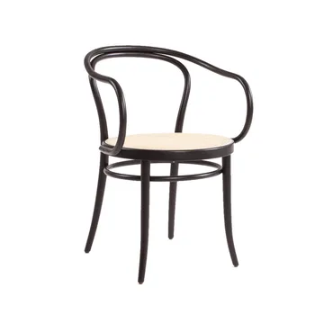 Ton no.30 poltrona assento rattan  - Assento de rattan, pernas pretas B123 - TON