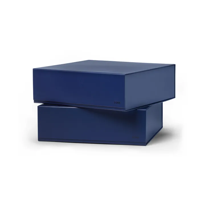 Pac box caixa de armazenamento - Azul‑meia‑noite, grande 32,5x10,5x30 cm, pack de 2 - TÔNN furniture