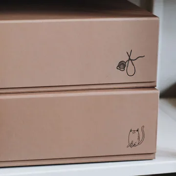 Pac box caixa de armazenamento - TÔNN x MAJASBOK Mocca, 32,5x10,5x30 cm, pack de 2 - TÔNN furniture