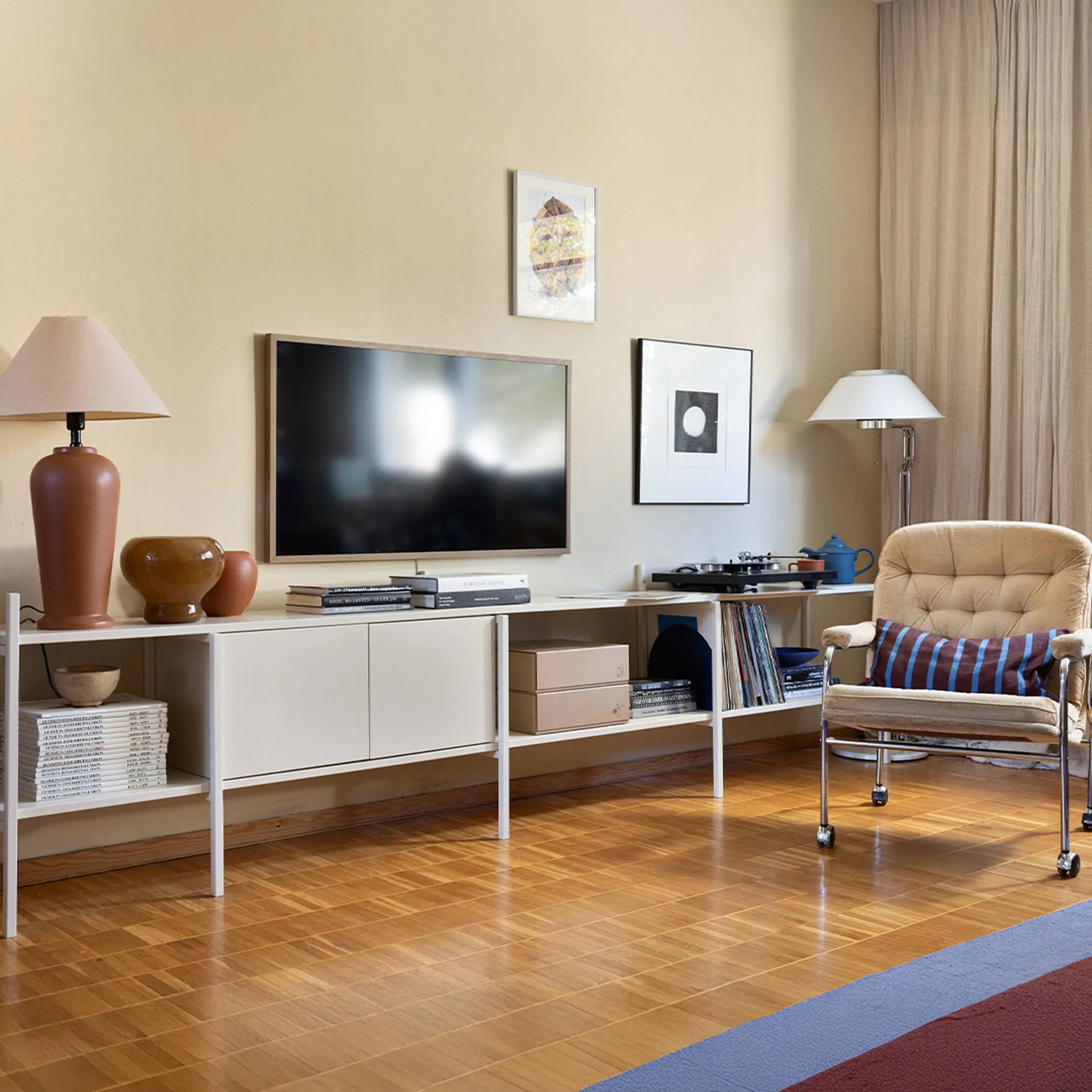 Portal móvel de TV, Off white, 244 cm TÔNN furniture
