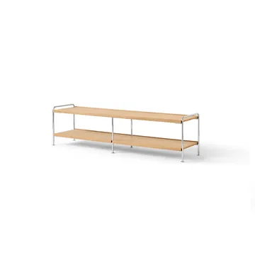 Alima NDS4 prateleira consola - Carvalho lacado-cromado, 162x42x38 cm - &Tradition