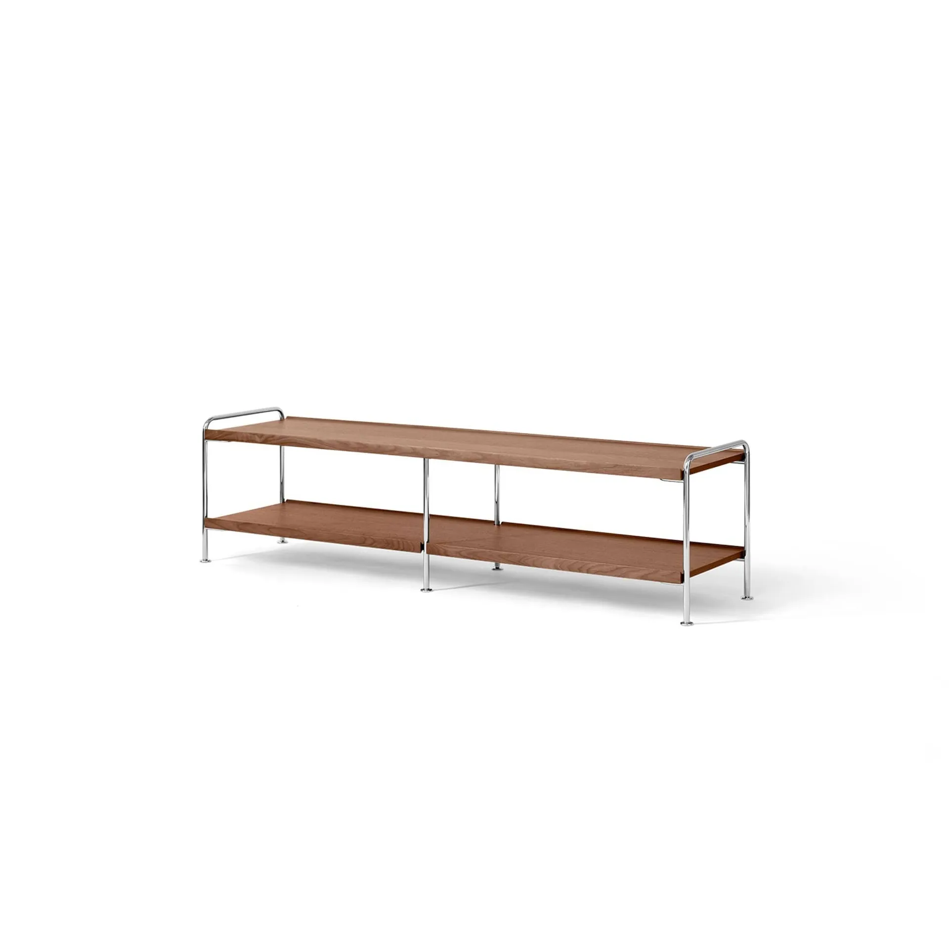 Alima NDS4 prateleira consola, Nogueira lacada-cromado, 162x42x38 cm &Tradition