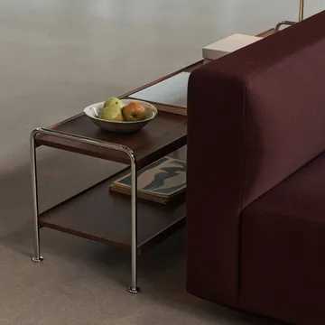 Alima NDS4 prateleira consola - Nogueira lacada-cromado, 162x42x38 cm - &Tradition
