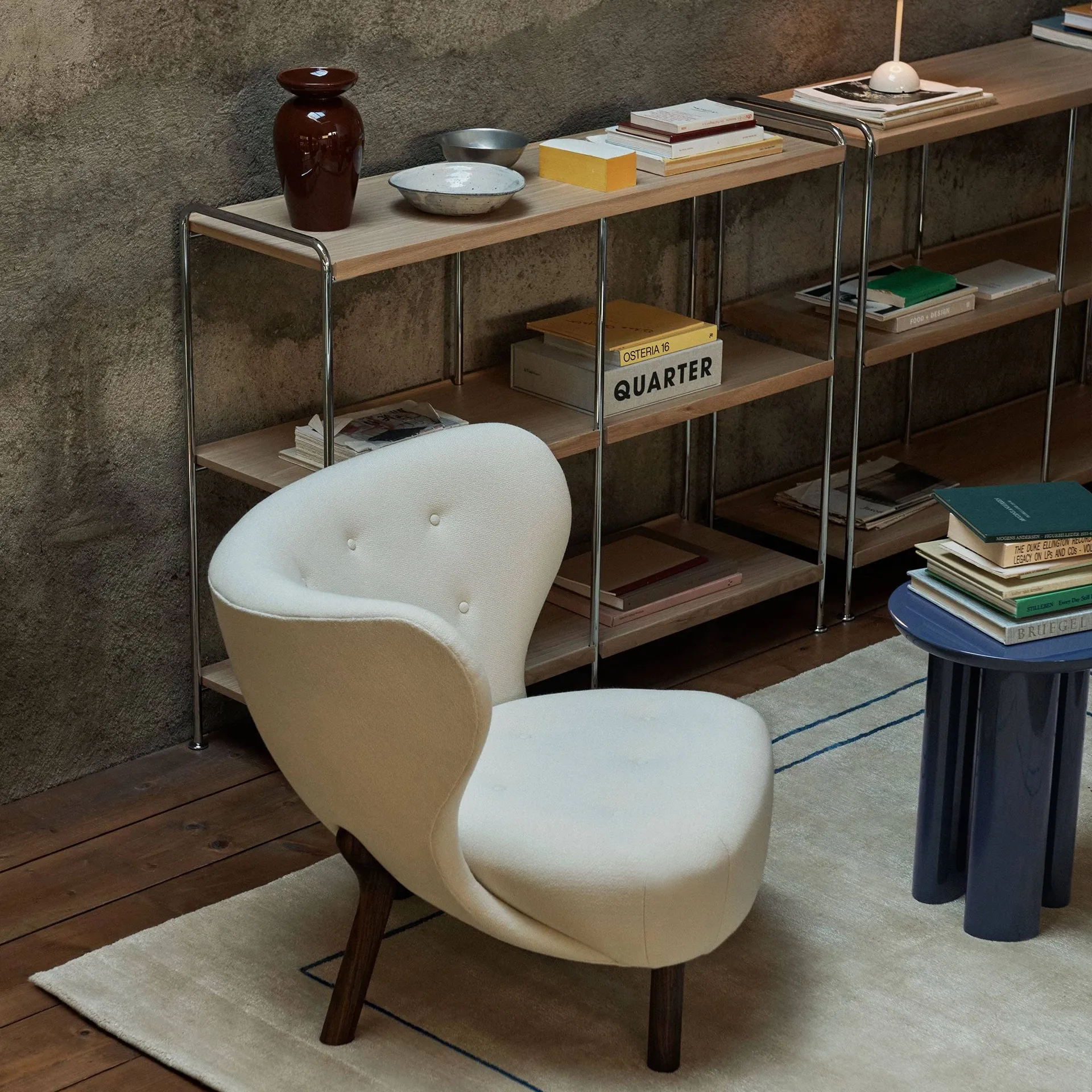 Alima NDS5 prateleira, Carvalho lacado-cromado, 123x95x38 cm &Tradition