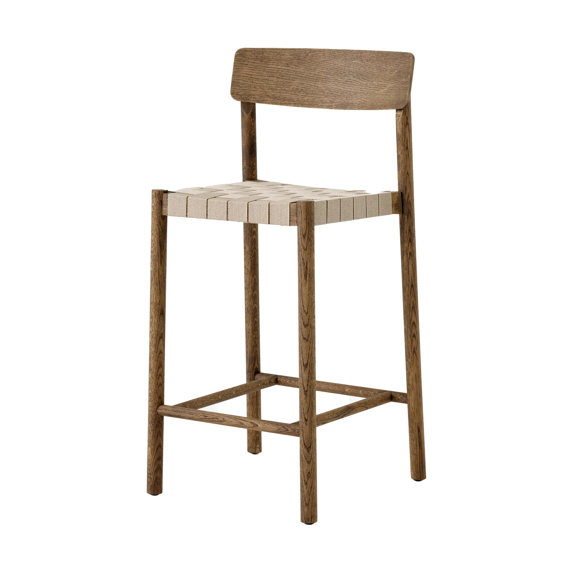 Banqueta Betty TK12 Counter Chair 65 cm, Linho natural-carvalho fumado &Tradition