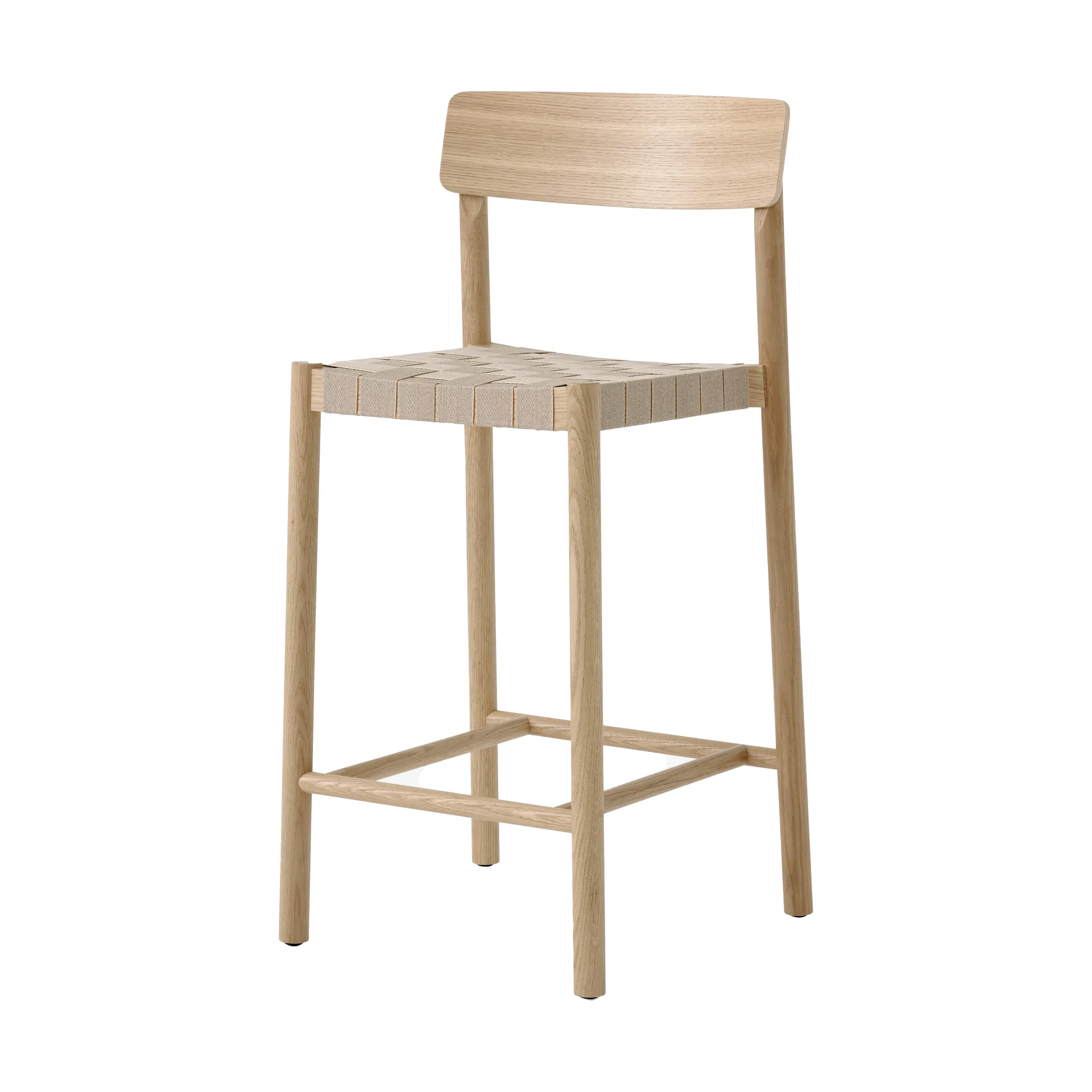 Banqueta Betty TK12 Counter Chair 65 cm, Linho natural-carvalho lacado &Tradition