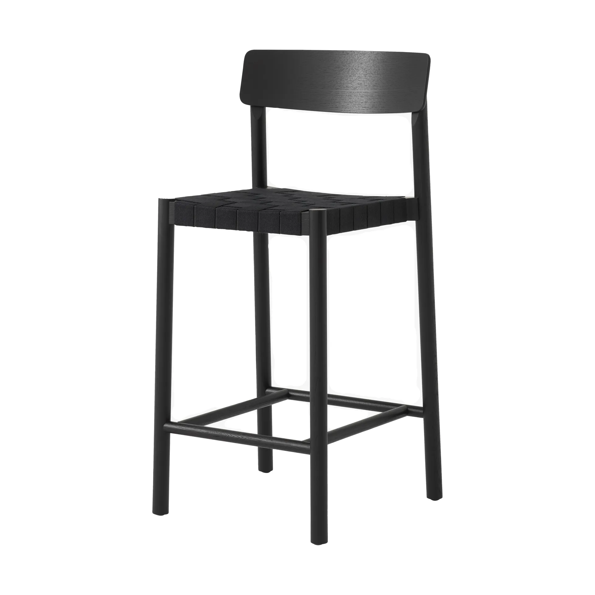 Banqueta Betty TK12 Counter Chair 65 cm, Linho preto-freixo lacado preto &Tradition