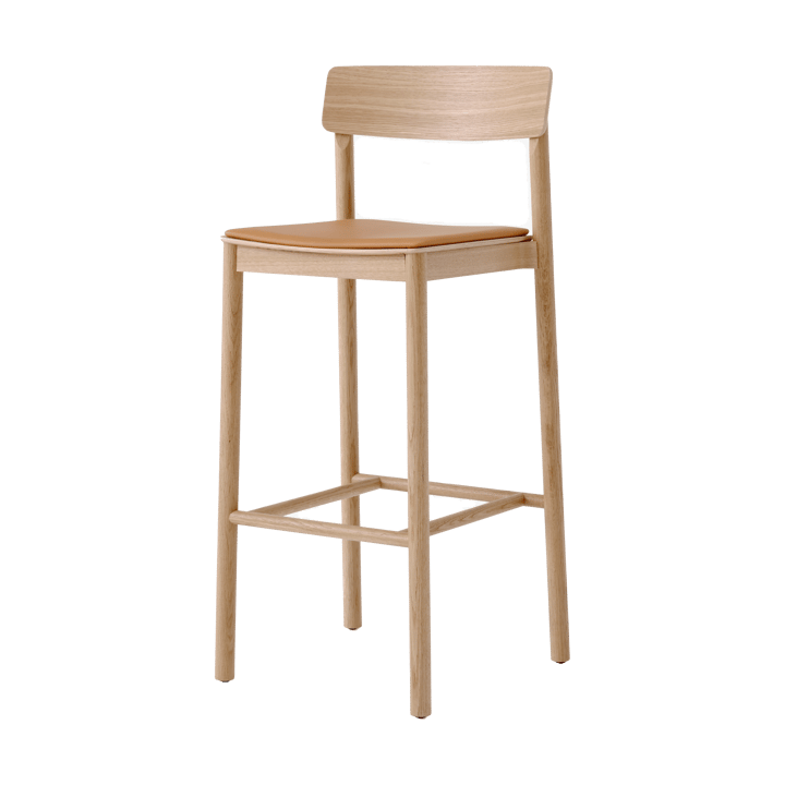 Banqueta Betty TK17 Bar Chair 75 cm - Couro cor de conhaque Noble-carvalho lacado - &Tradition