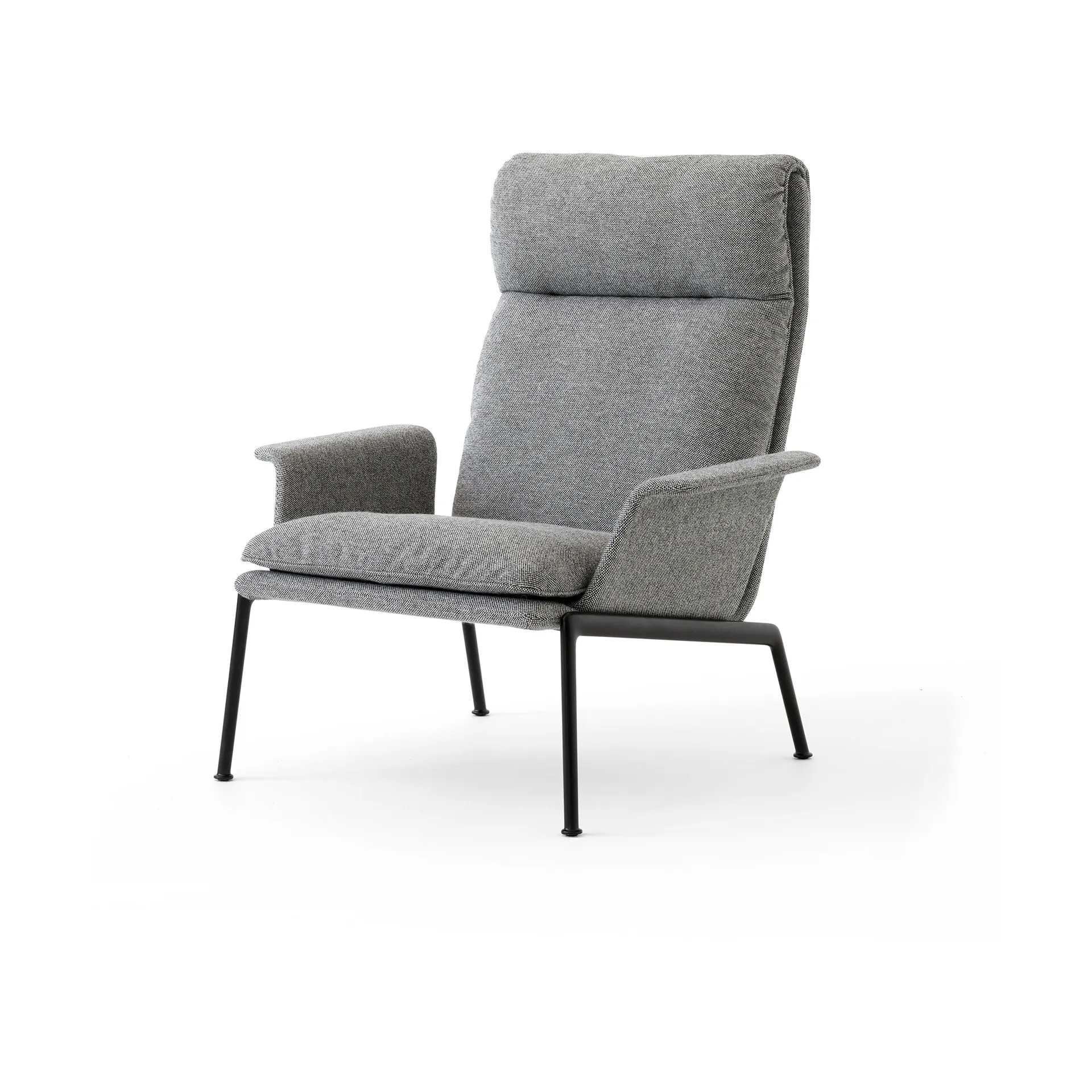 Cadeira lounge Muno LN17 High back, Warm black-Hallingdal 0126 &Tradition