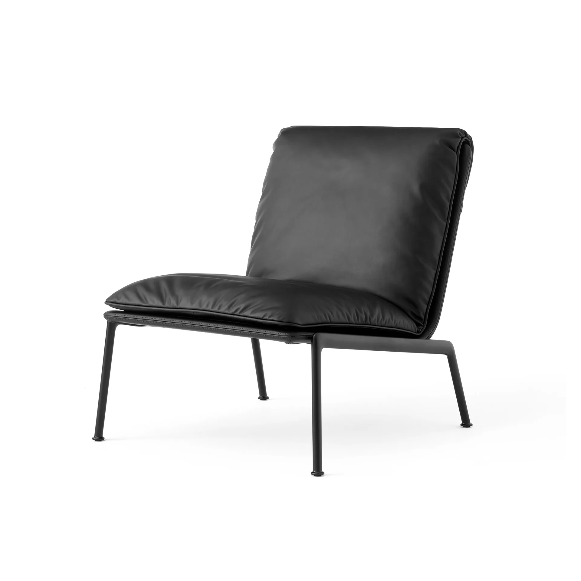 Cadeira lounge Muno LN18, Warm black-Noble leather Black &Tradition