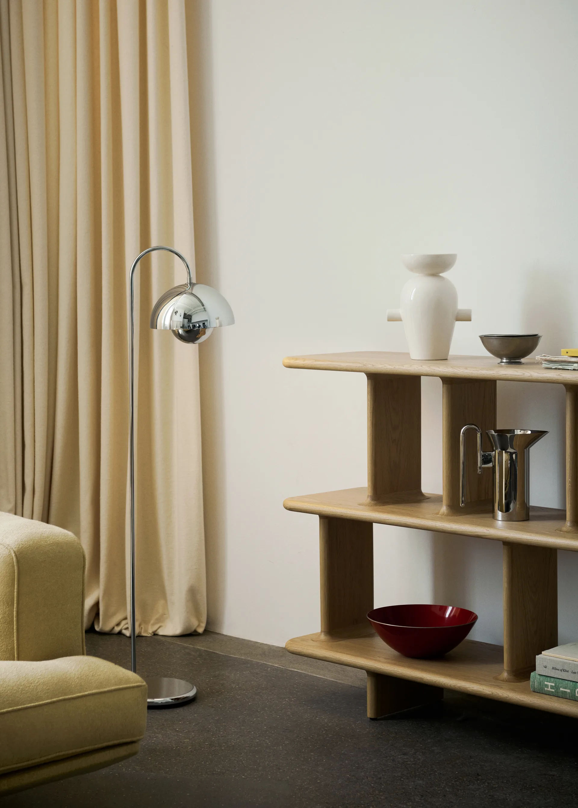 Candeeiro de chão Flowerpot VP12, Chrome &Tradition