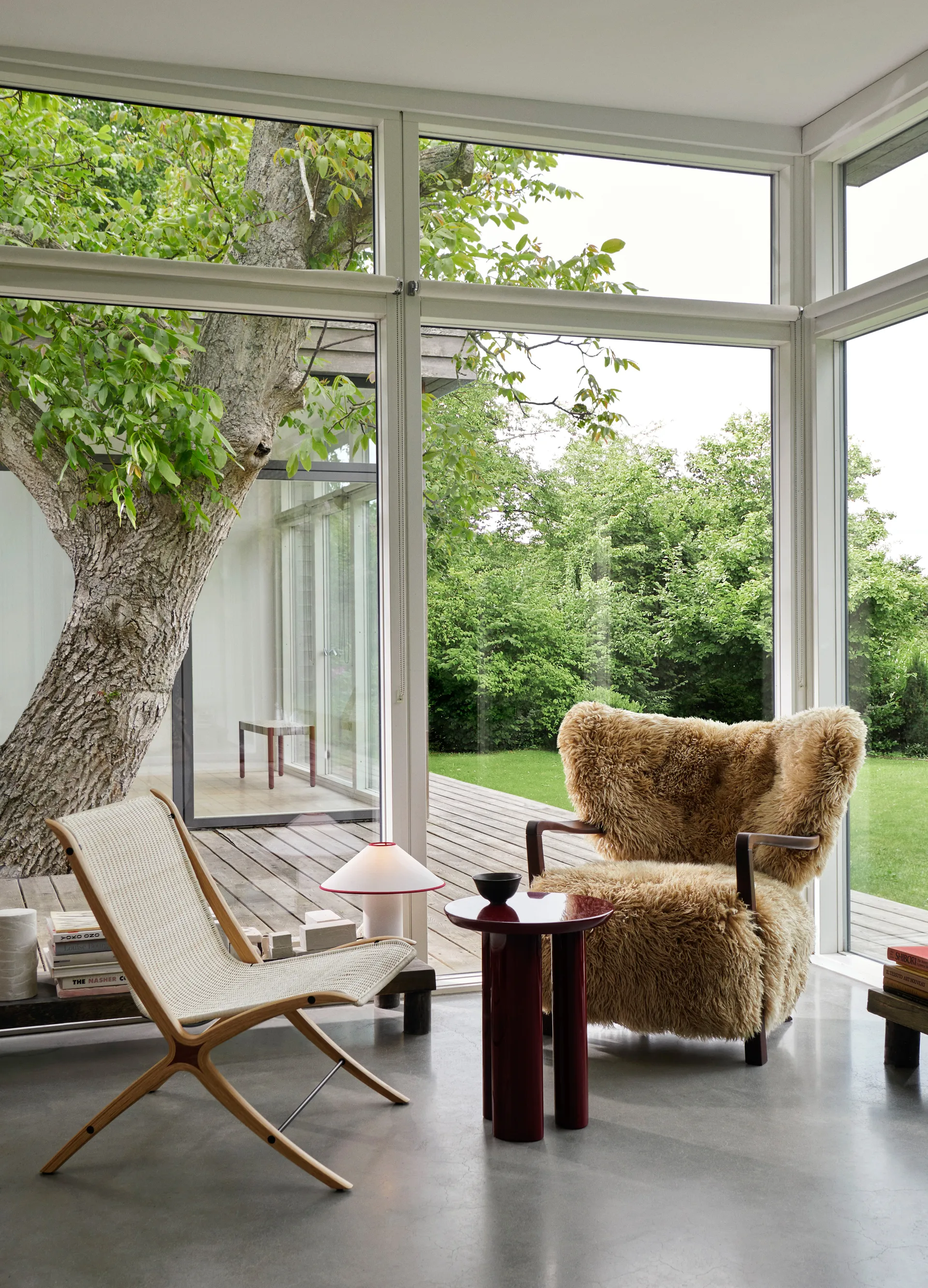 Candeeiro de mesa Colette ATD6, white & merlot &Tradition