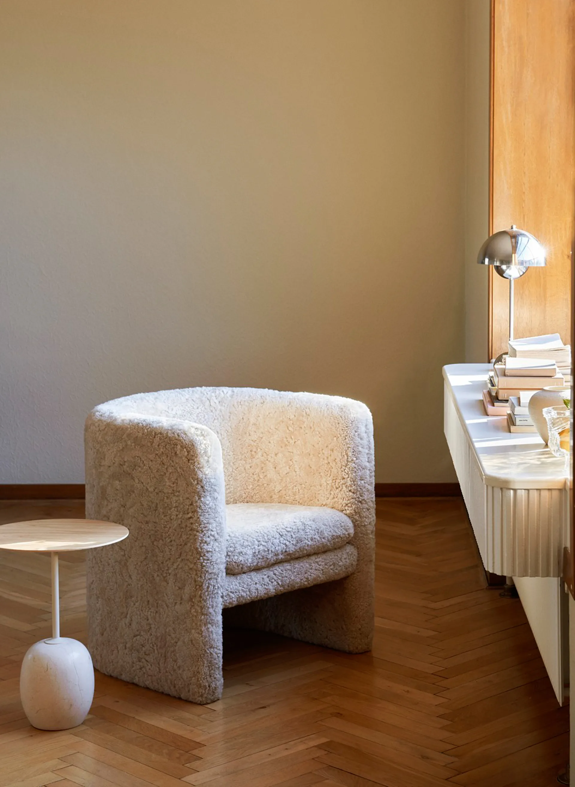 Candeeiro de mesa FlowerPot VP3, Banhado a cromo &Tradition