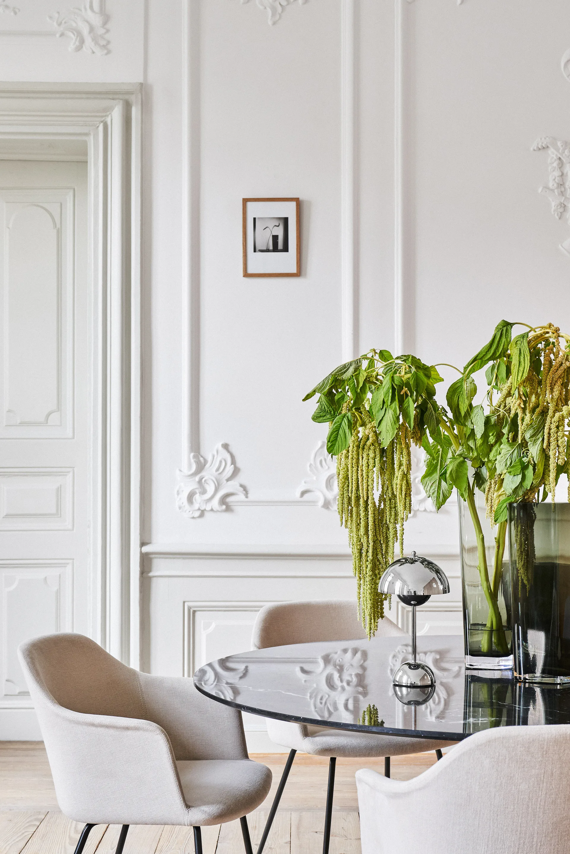 Candeeiro de mesa portátil Flowerpot VP9, Cromado &Tradition