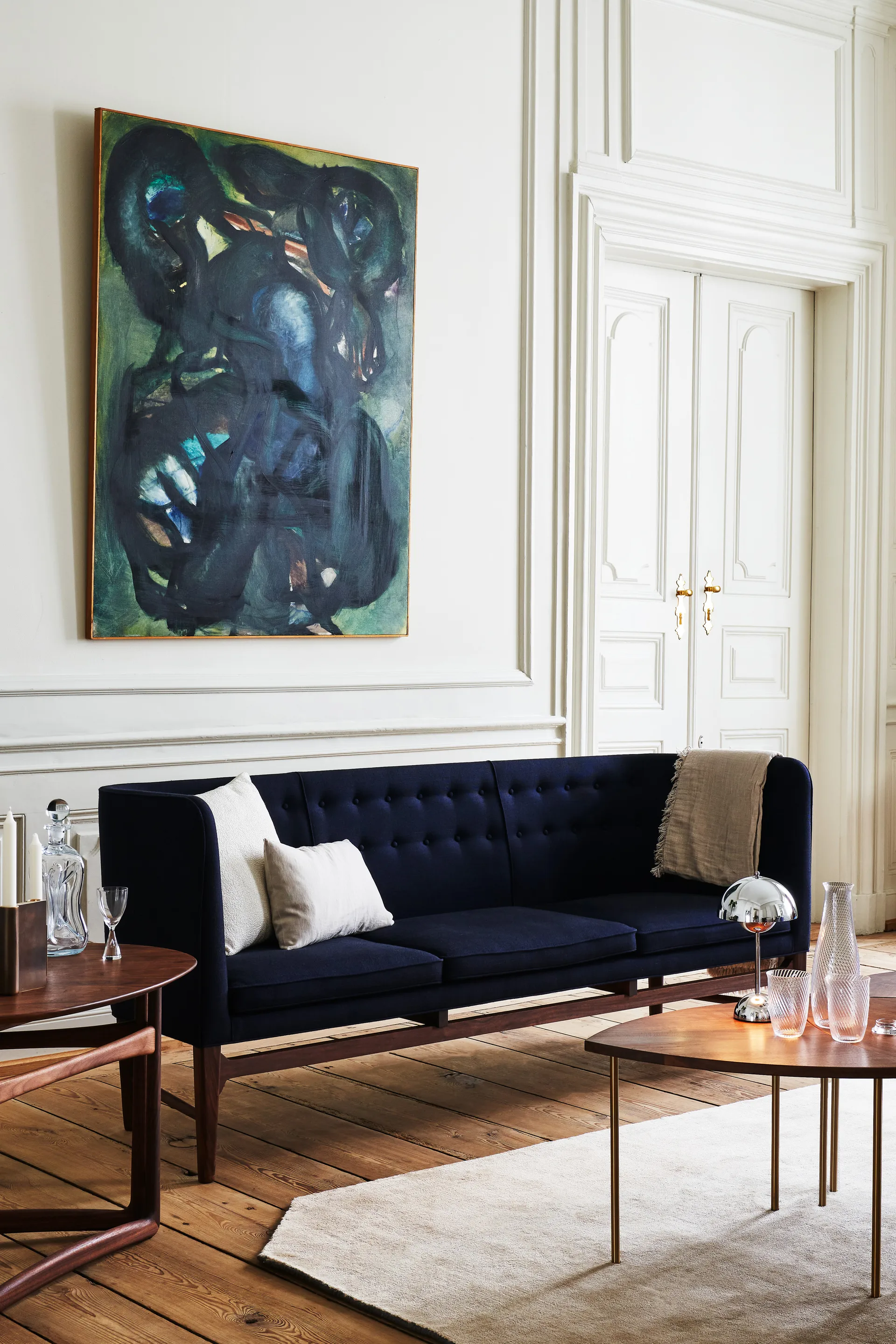 Candeeiro de mesa portátil Flowerpot VP9, Cromado &Tradition