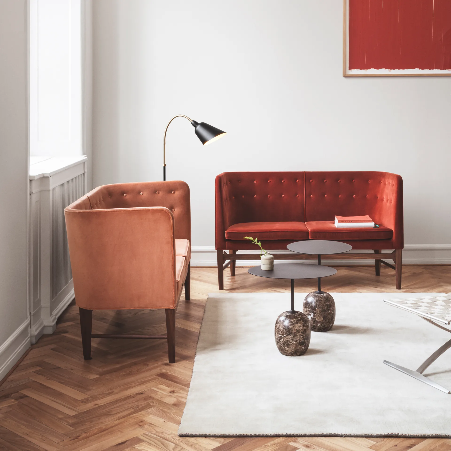 Candeeiro de pé Bellevue AJ7 , Preto-latão &Tradition