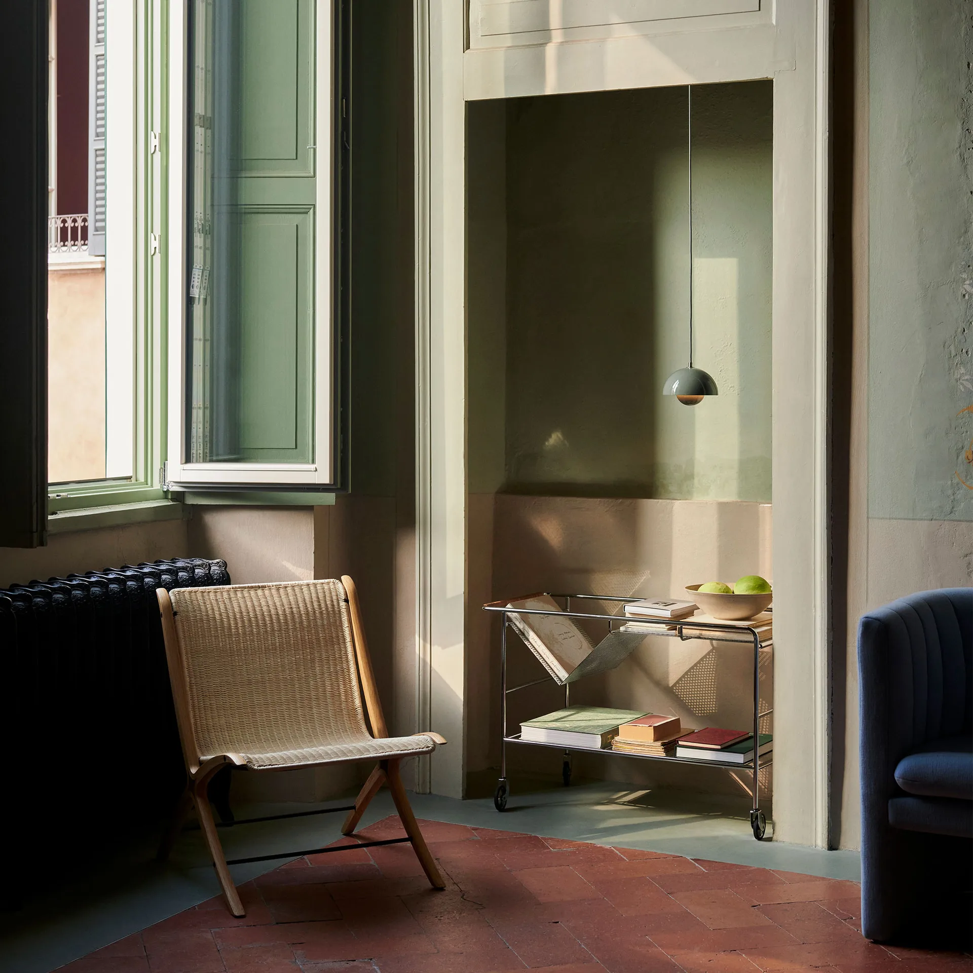 Candeeiro suspenso Flowerpot VP10, Stone blue &Tradition