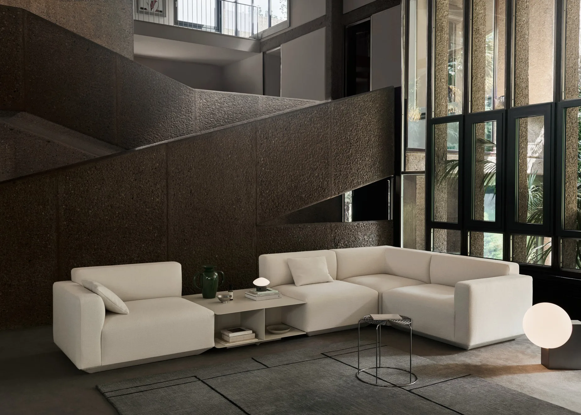 Develius EV3 mesa de centro, Aço marfim, Ø89 × 40 cm &Tradition