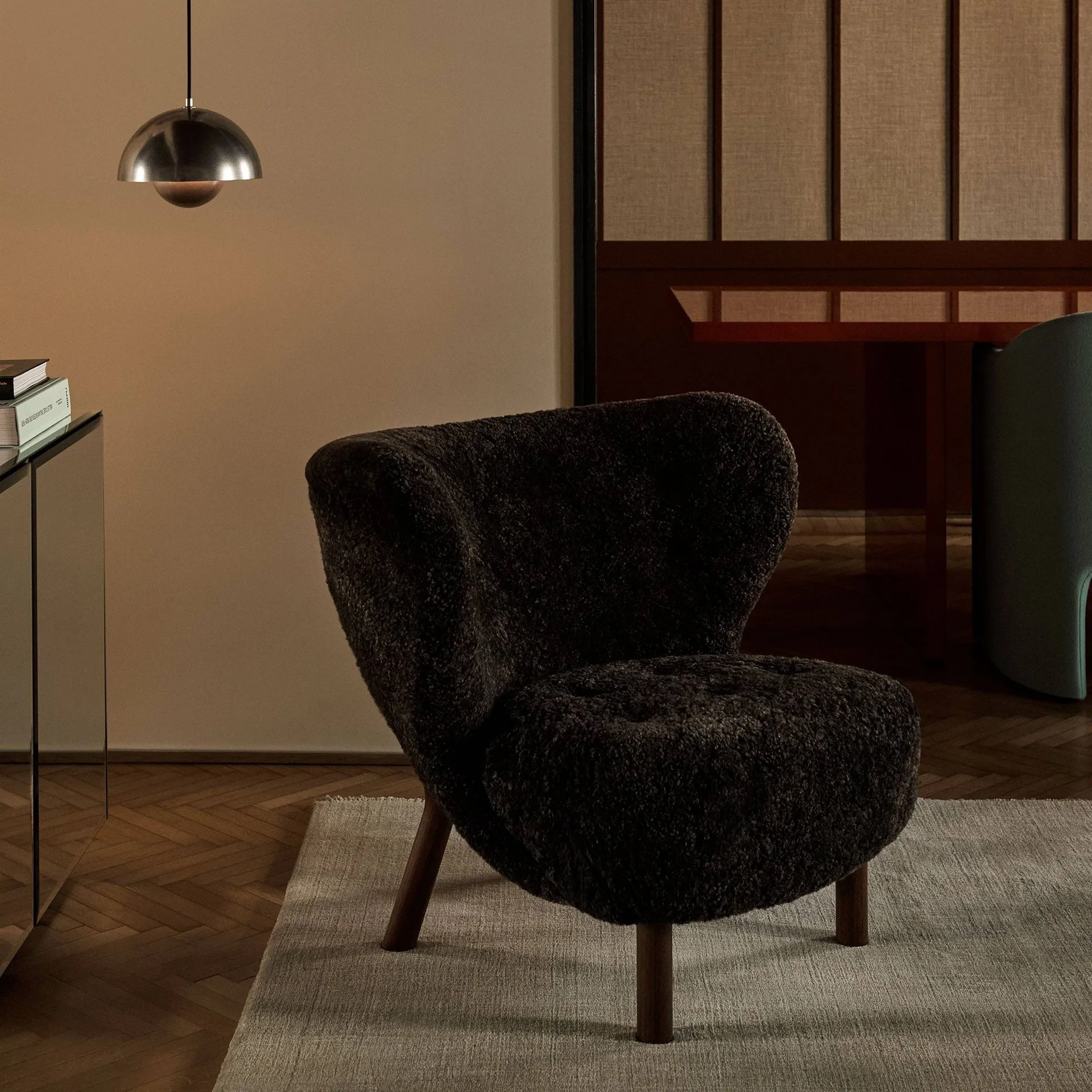 Flowerpot VP1 candeeiro suspenso Anniversary Edition, estanho oxidado &Tradition