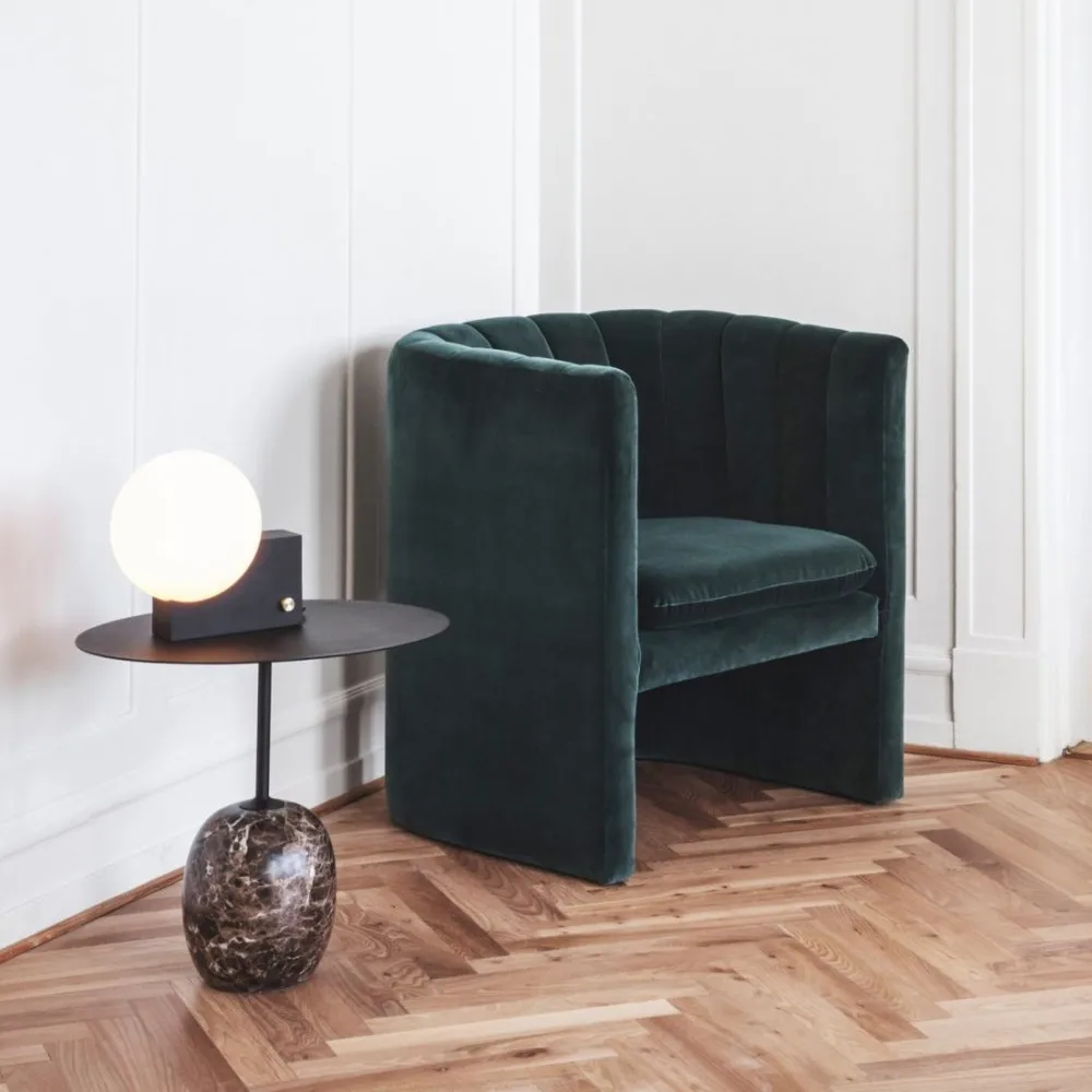 Lato LN9 mesa de apoio, branco, mármore crema diva &Tradition