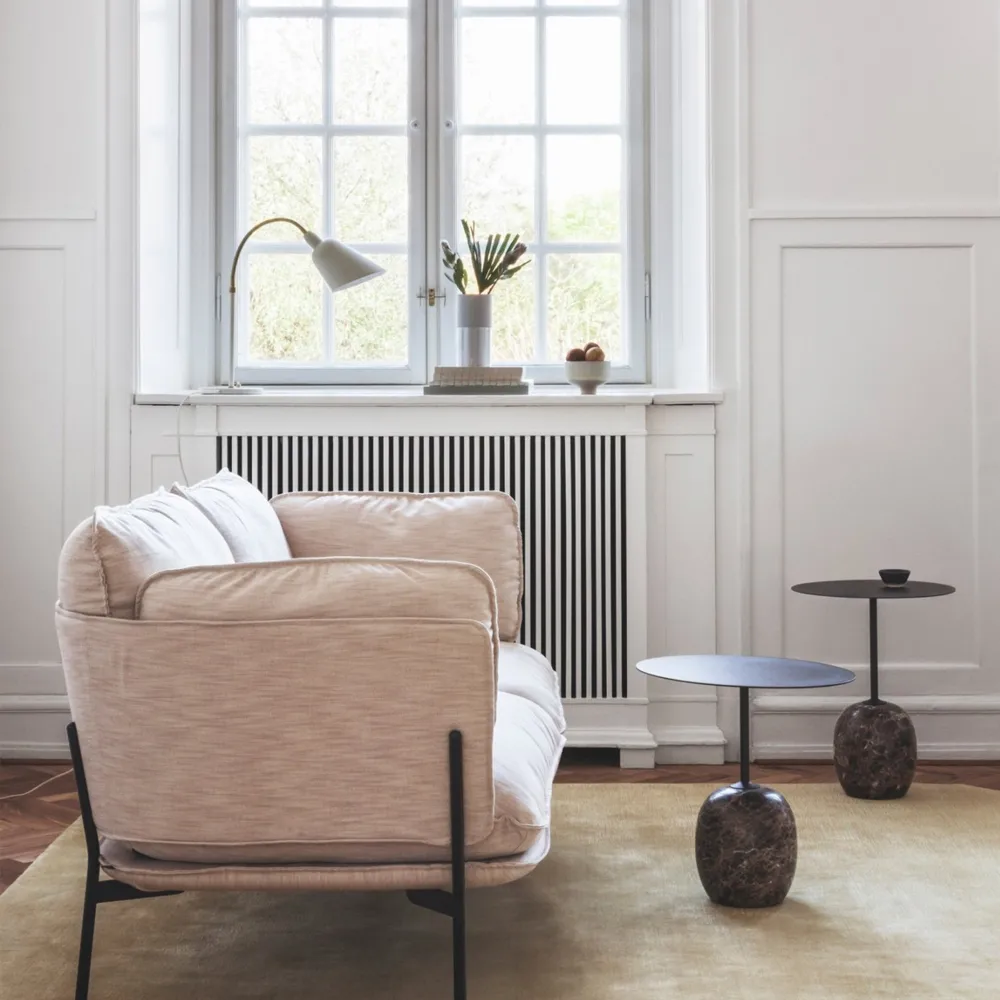 Lato LN9 mesa de apoio, branco, mármore crema diva &Tradition