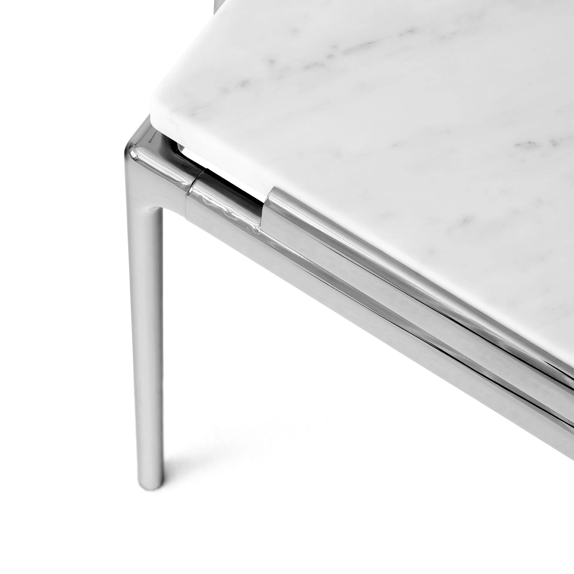Mesa de centro Sett LN11, Bianco carrara-dark chrome &Tradition