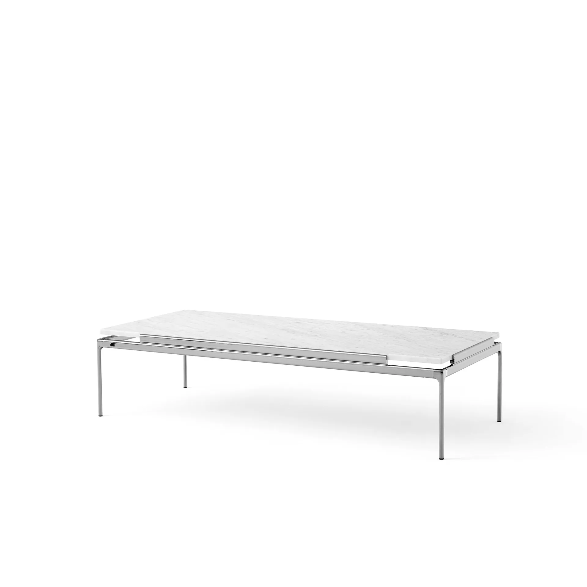 Mesa de centro Sett LN12, Bianco carrara-dark chrome &Tradition