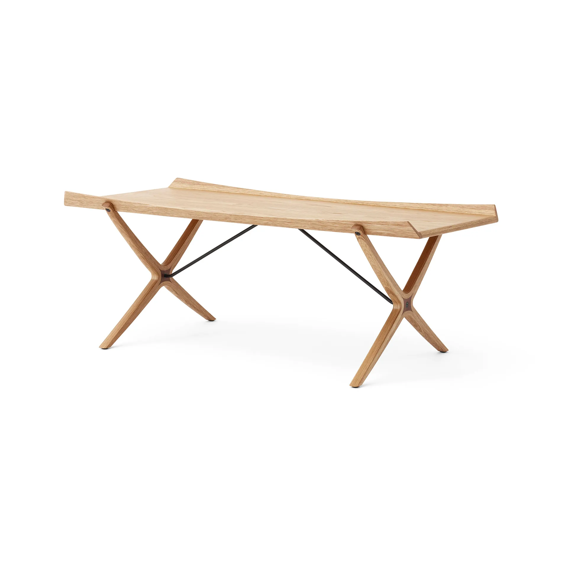 Mesa de centro X HM13 61x120 cm, Lacquered oak-walnut inserts &Tradition