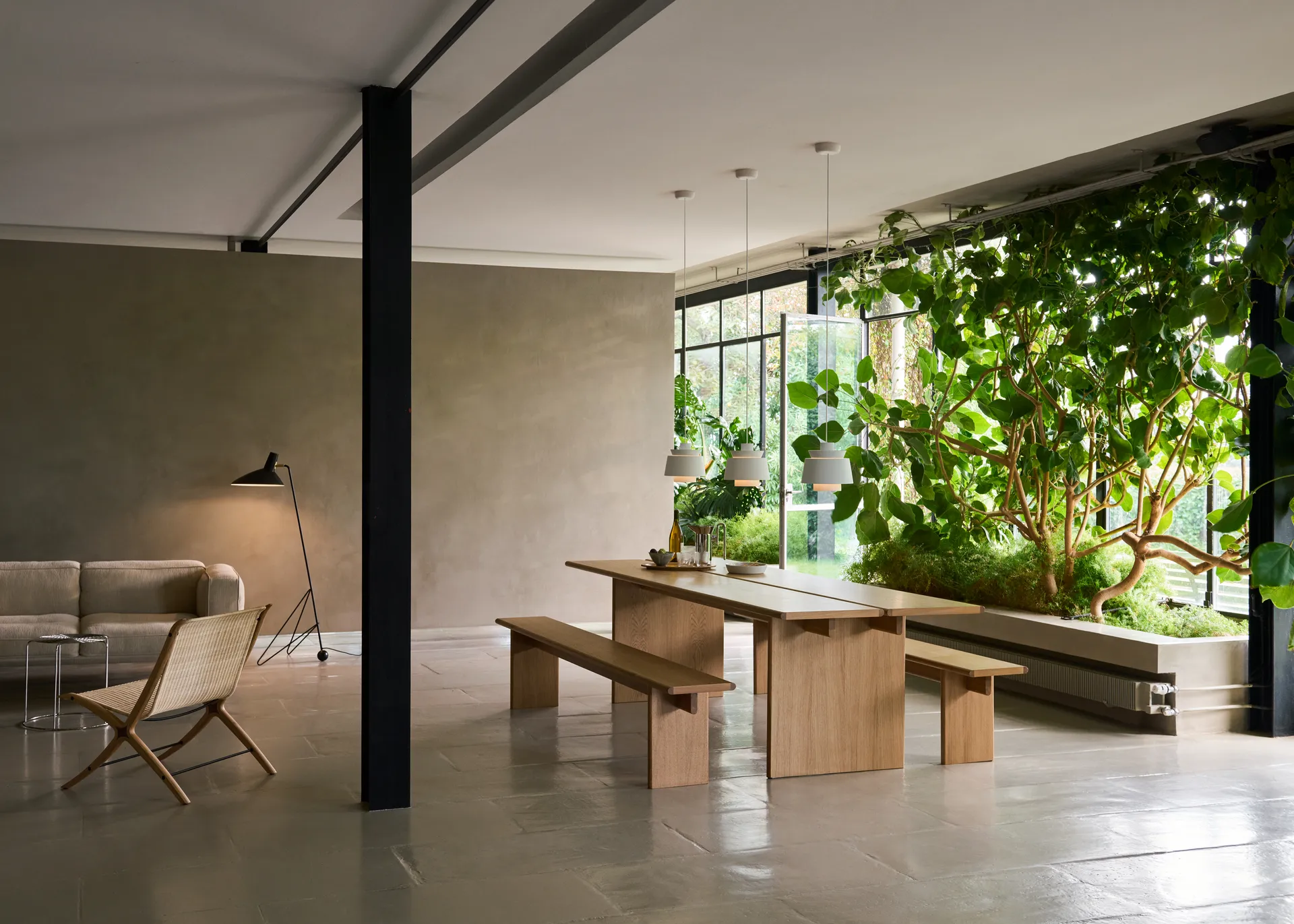 Mesa de jantar Ita OS2 com gestão de cabos 95x260 cm, Oak &Tradition