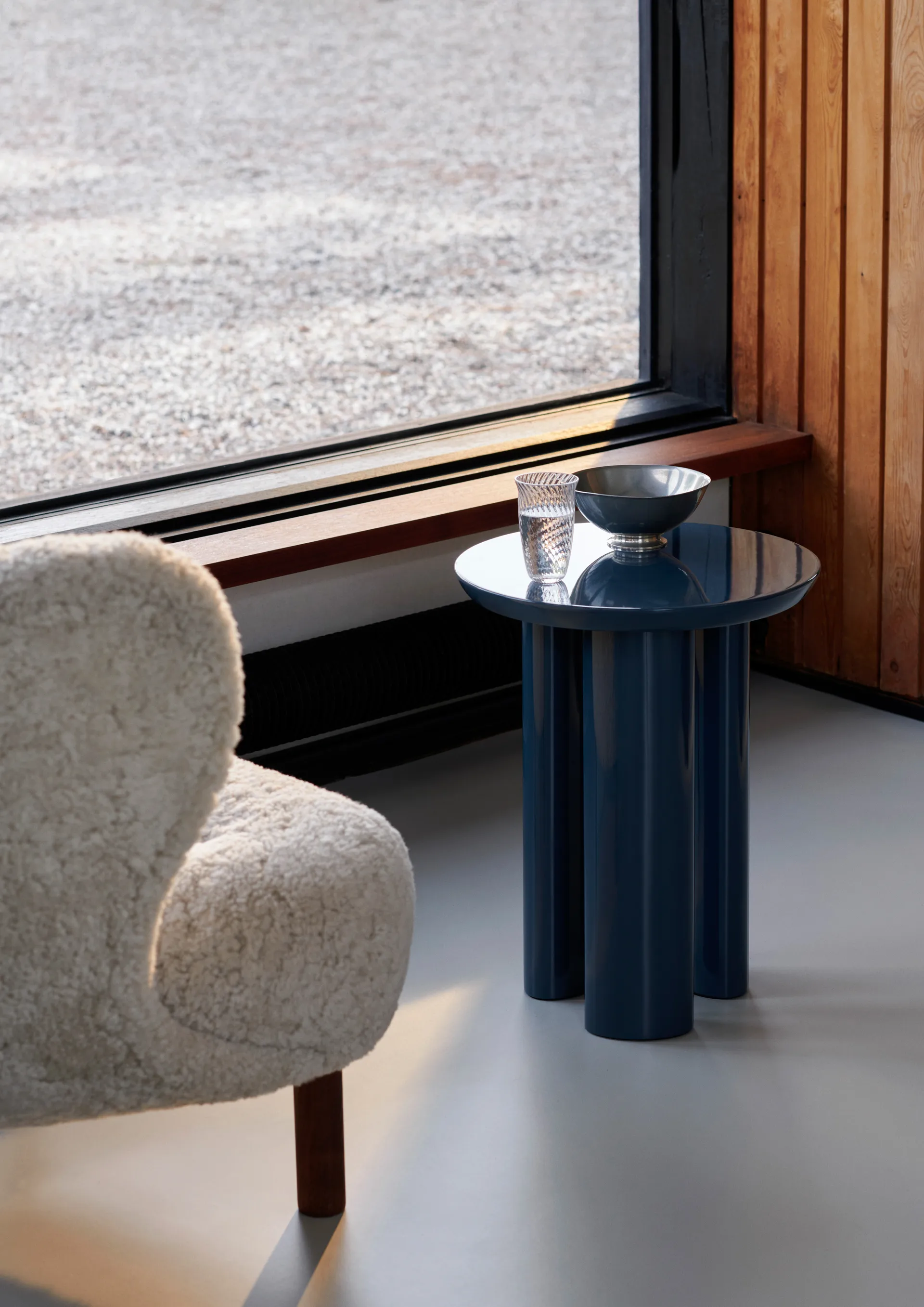 Mesa lateral Tung JA3, Steel blue &Tradition