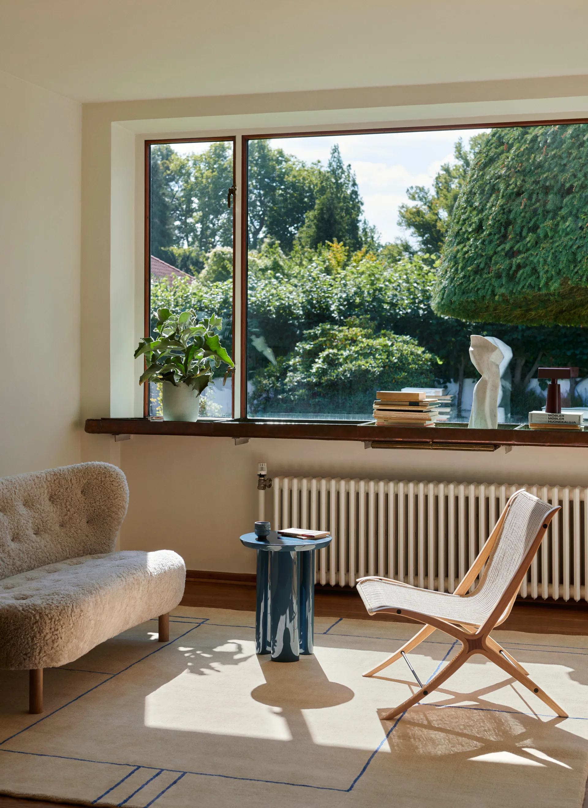 Mesa lateral Tung JA3, Steel blue &Tradition