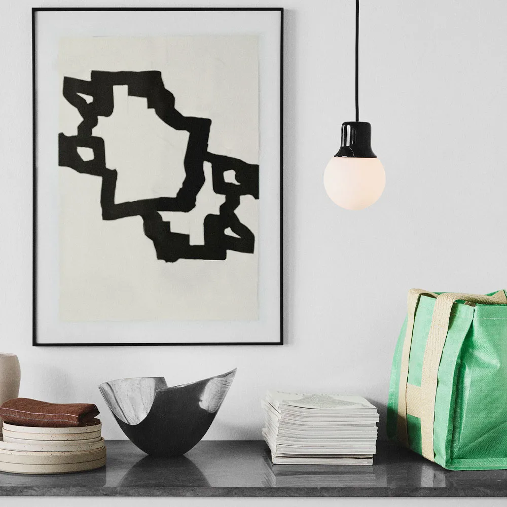 Pendente Mass Light NA5, mármore preto/branco, nero marquina &Tradition