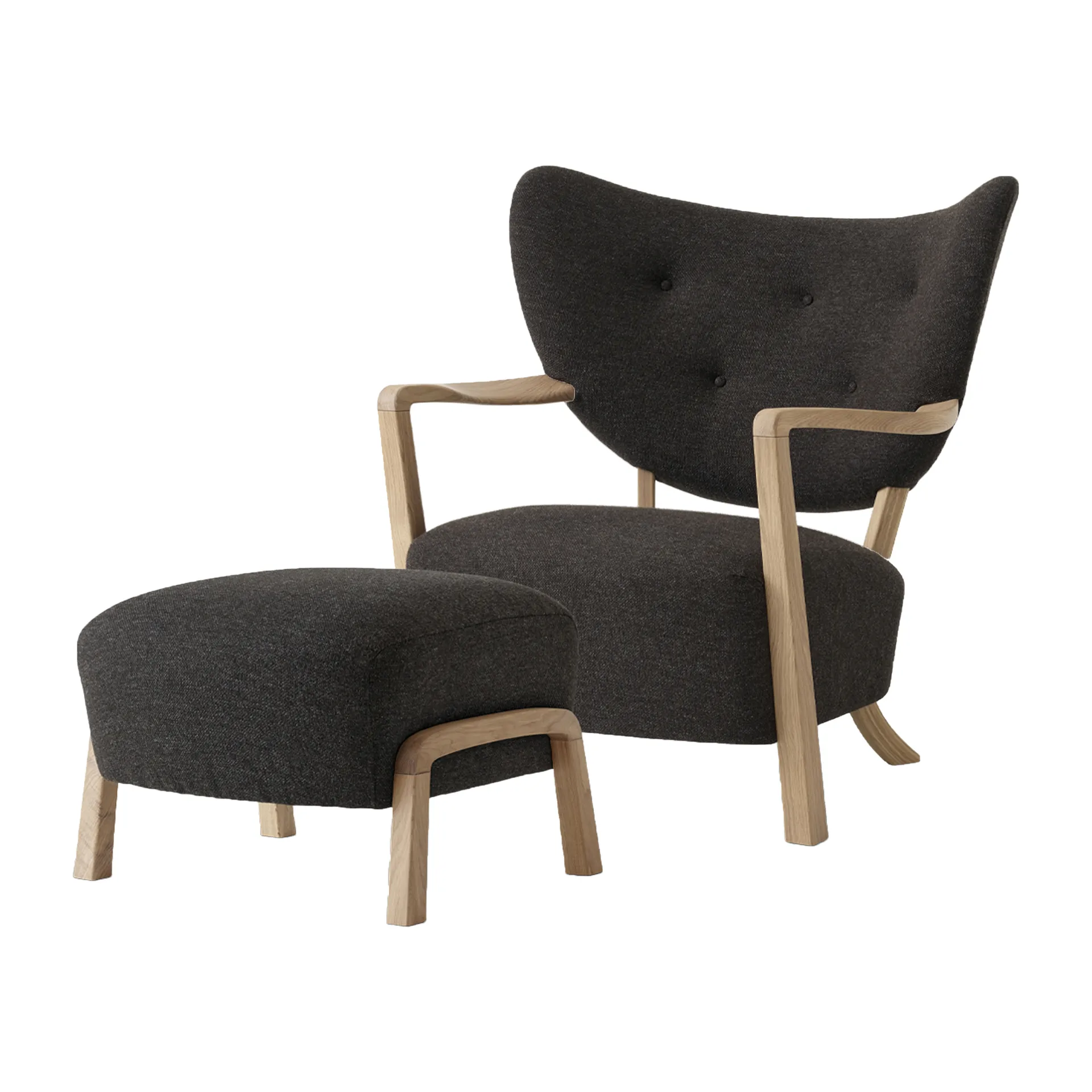 Poltrona Wulff Lounge Chair ATD2 incl. puff ATD3, Carvalho oleado-Hallingdal 376 &Tradition