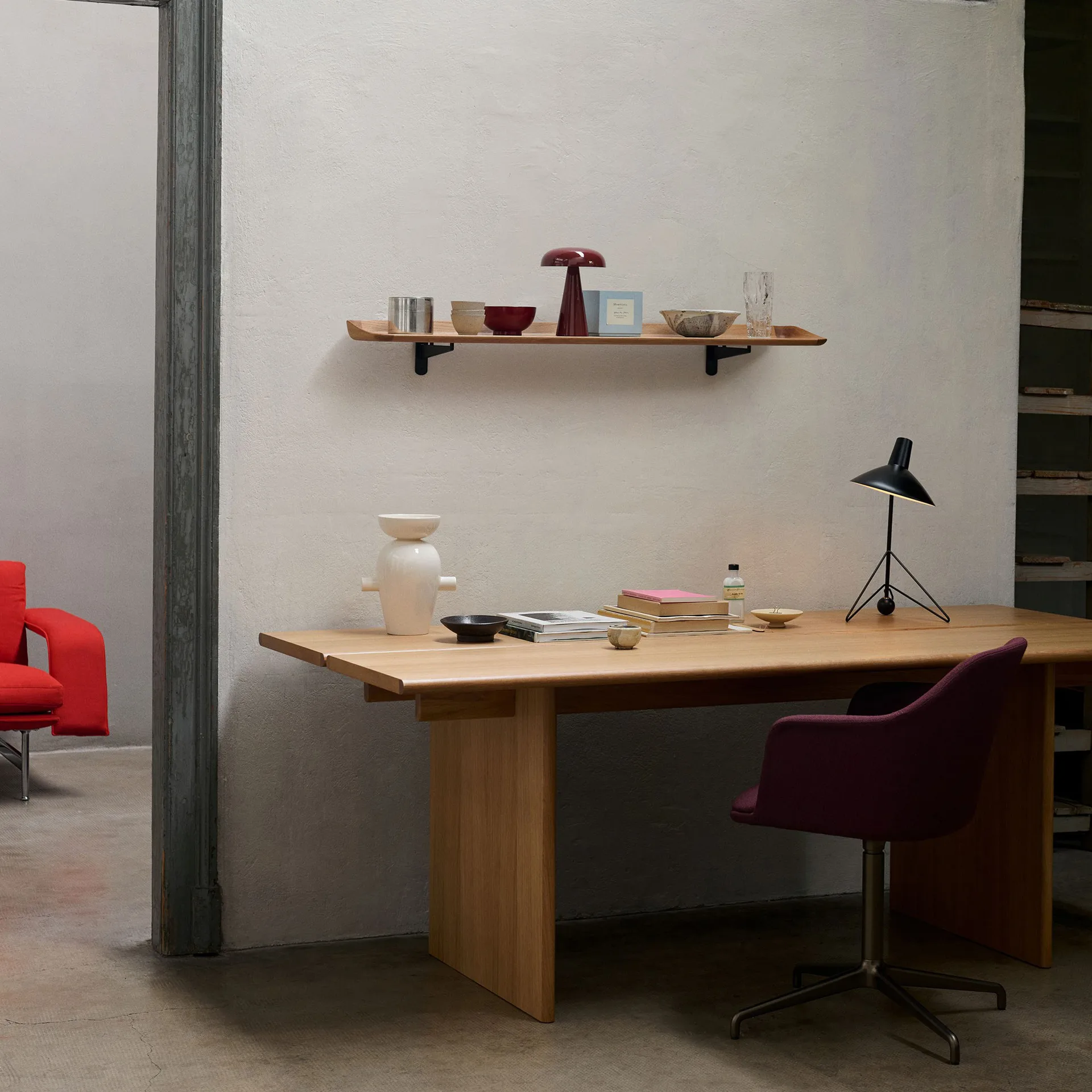 Prateleira Guild HM15 120 cm, Solid lacquered oak &Tradition