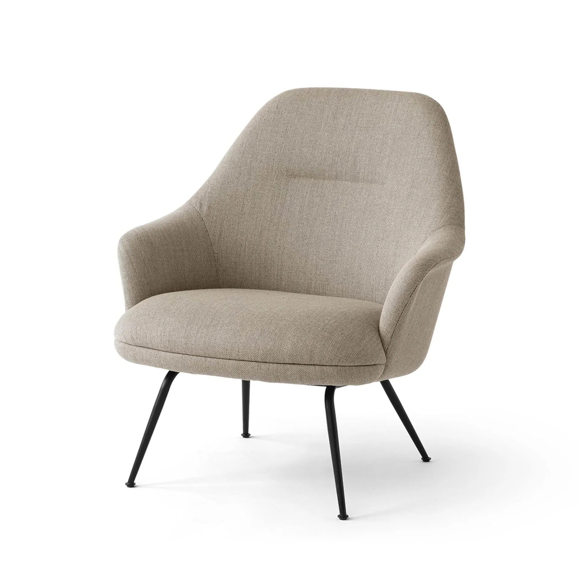 Rely HW139 poltrona lounge, Re-wool 0218-black &Tradition