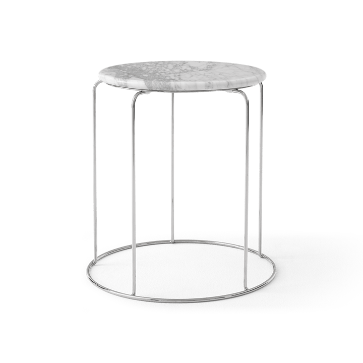 Tampo Wire Stool VP11 Ø38 cm, Bianco Carrara mármore &Tradition