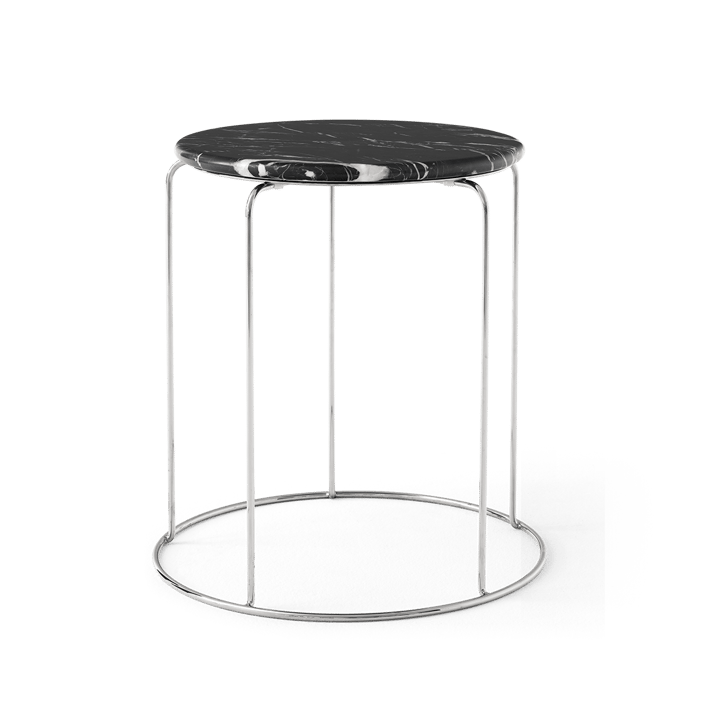 Tampo Wire Stool VP11 Ø38 cm, Nero Marquina mármore &Tradition