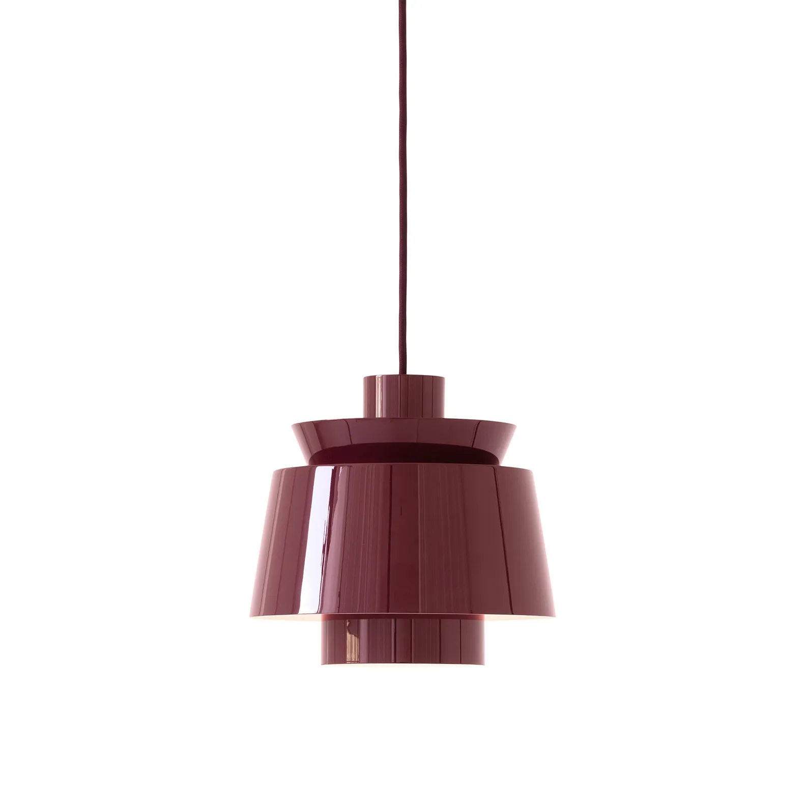 Utzon JU1 candeeiro suspenso, Bordeaux escuro, Ø22 cm &Tradition