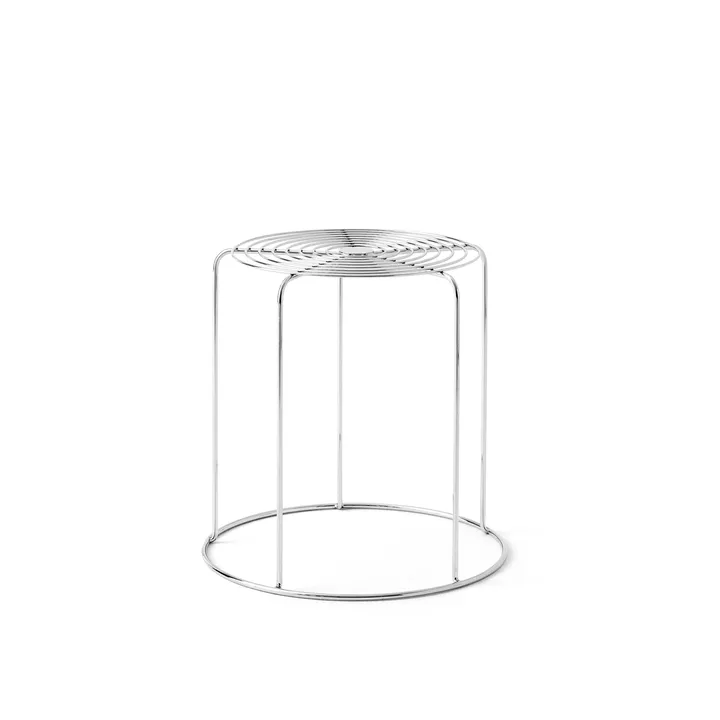 Wire VP11 banco redondo - Stainless steel, Ø44x42 cm - &Tradition