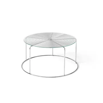 Wire VP17 mesa de apoio - Aço inoxidável‑vidro, Ø74x36 cm - &Tradition
