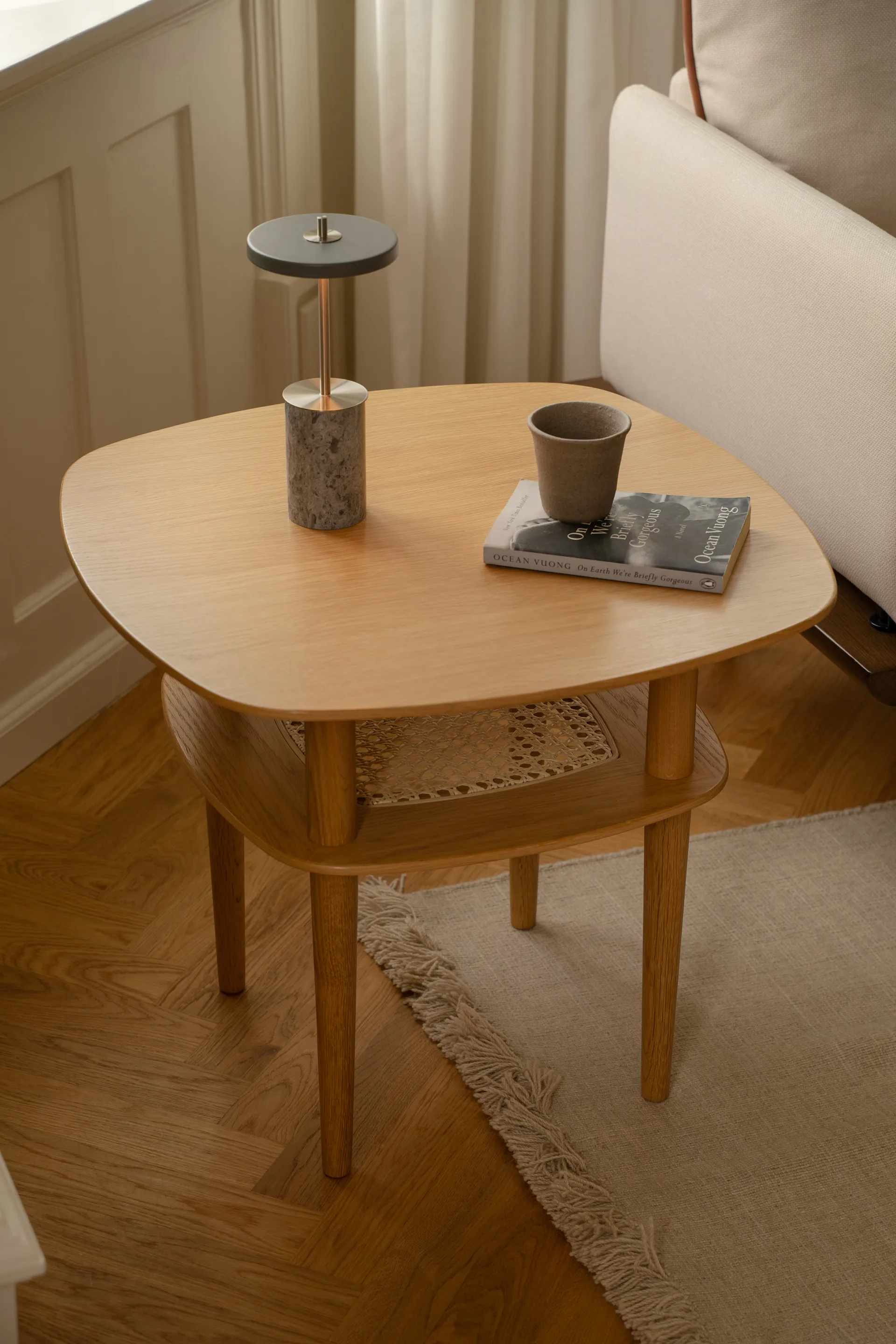 Asteria Move Mini candeeiro de mesa Ø12x25,5 cm, Grey Marble-brass Umage