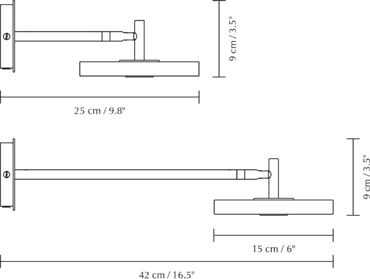 Asteria Wall candeeiro de parede longo, Nuance laranja Umage