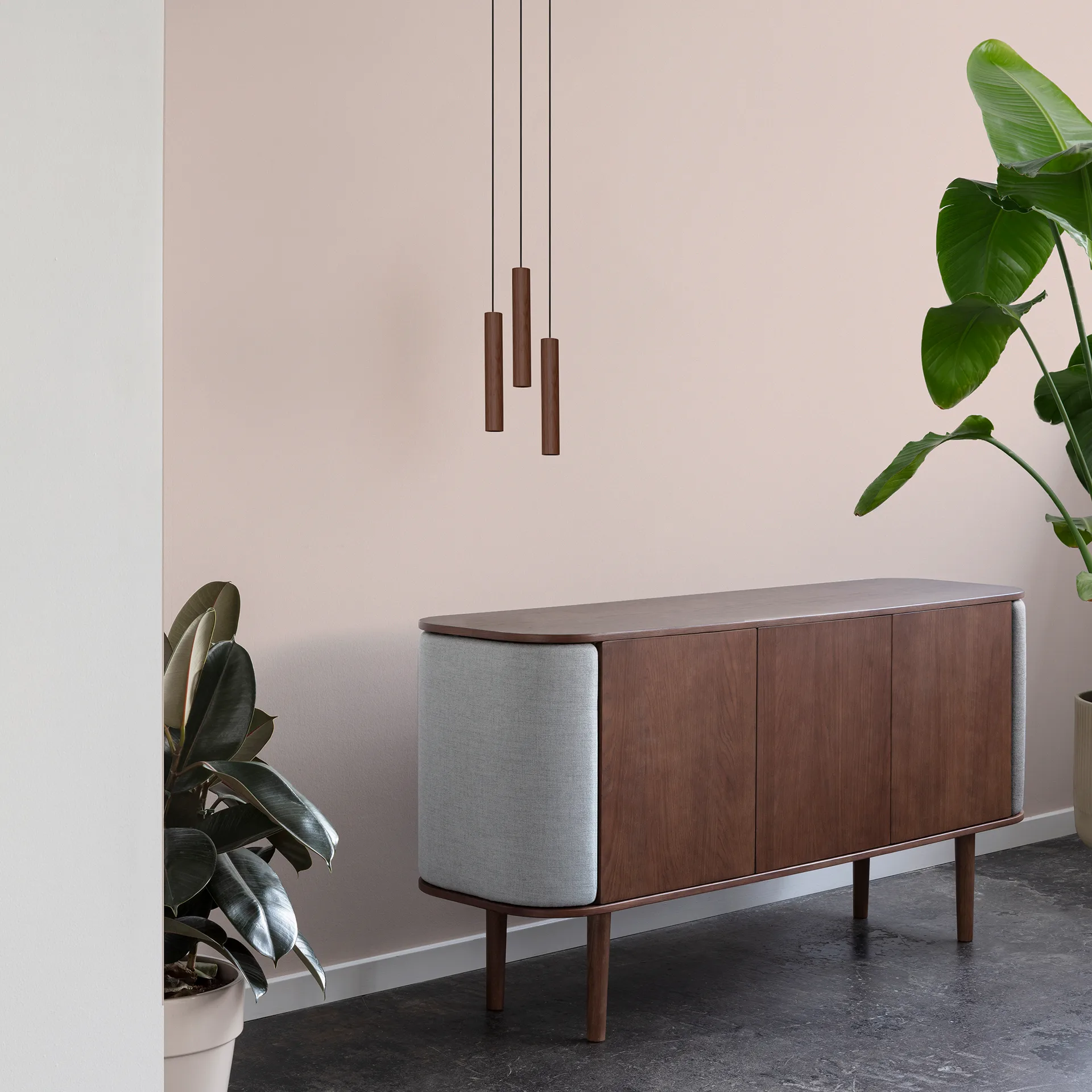 Candeeiro 3 Chimes, carvalho escuro Umage